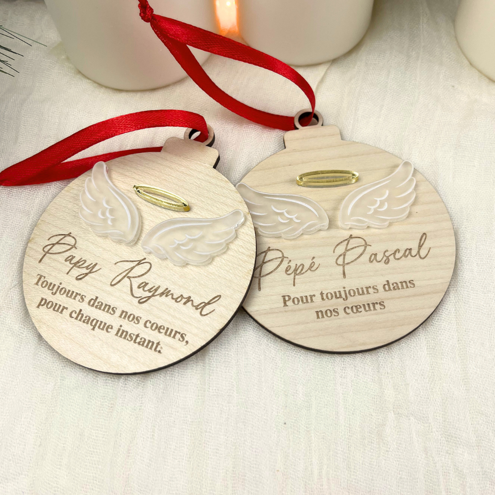 Boule de Noël Souvenir personnalisée – Hommage à un être cher