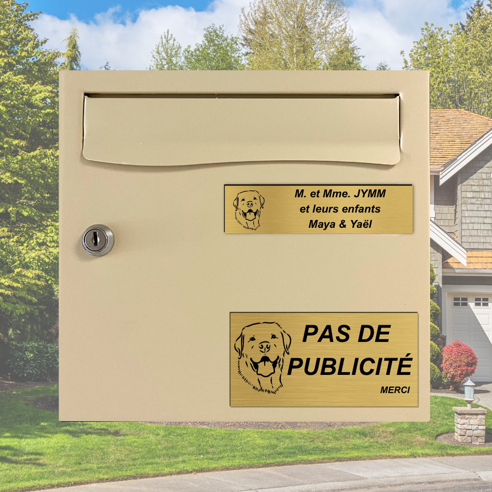 Plaque STOP PUB grand format personnalisée avec motif – 10×5 cm
