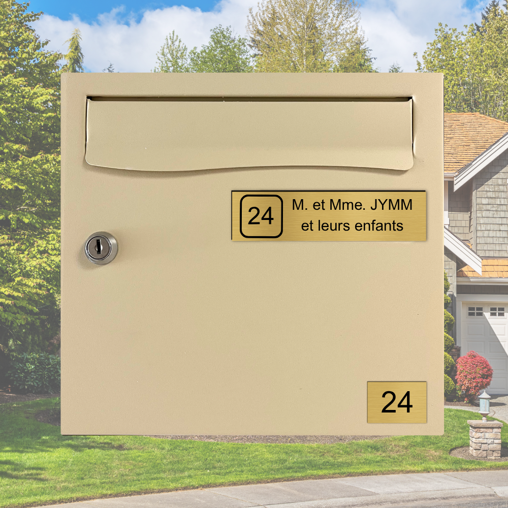 Plaque boîte aux lettres personnalisée avec numéro