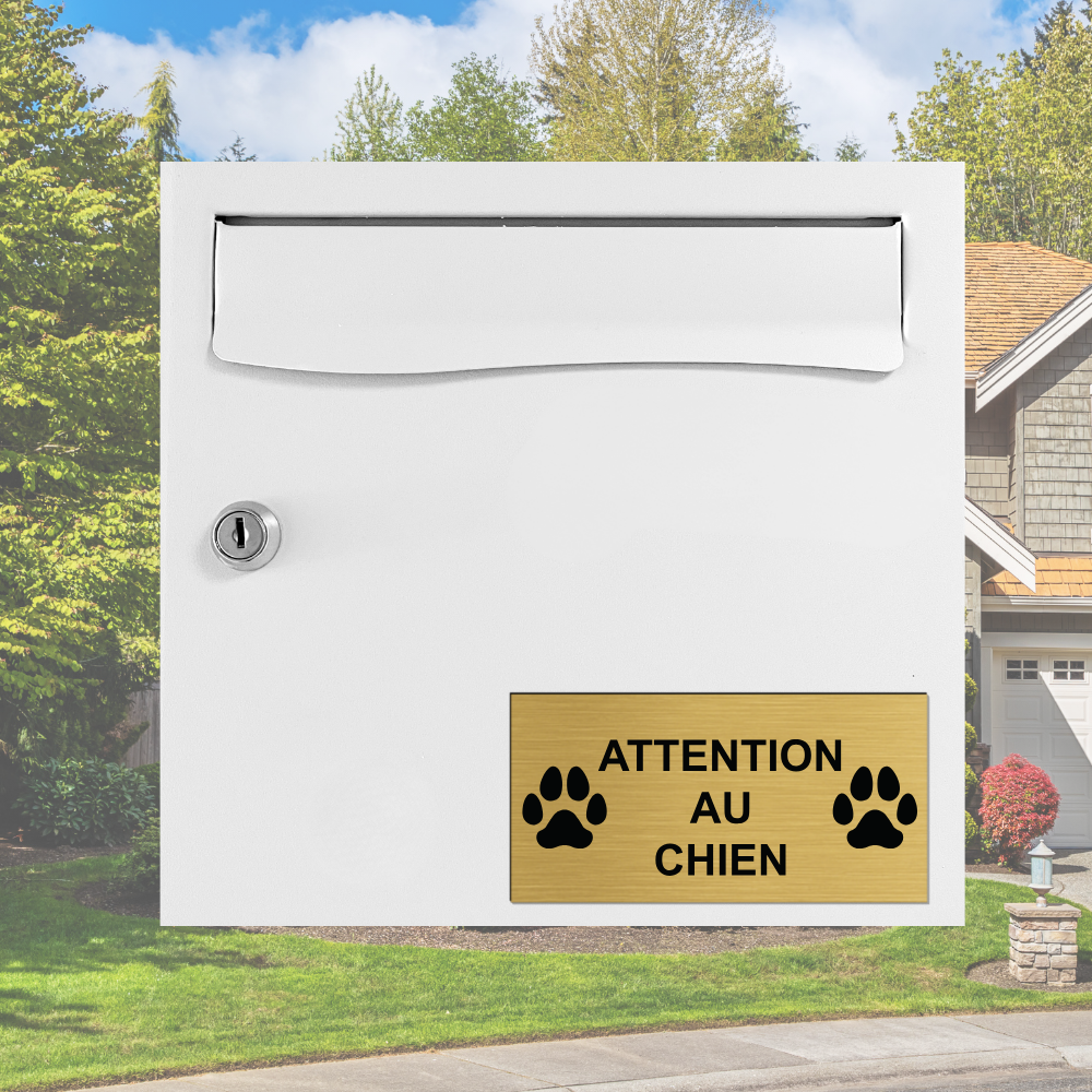 Plaque chien dissuasion personnalisée – PVC 10×5 cm