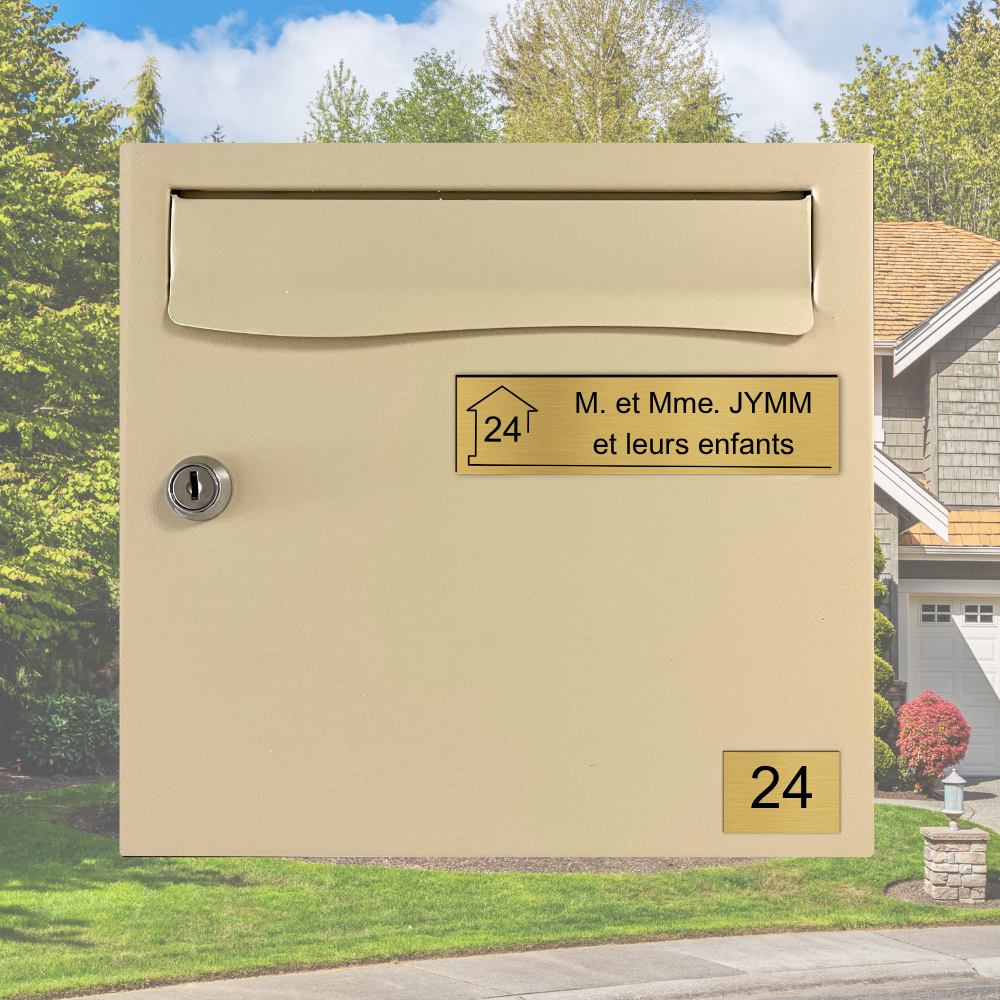 Plaque boîte aux lettres personnalisée maison avec numéro
